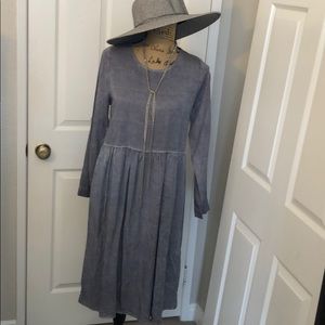 NWT lightweight “denim look” gray dress.